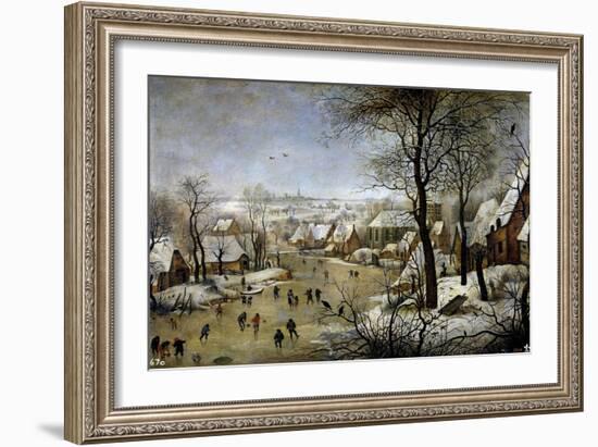 Winter Landscape with a Bird Trap, Ca. 1601-Pieter Brueghel the Younger-Framed Giclee Print