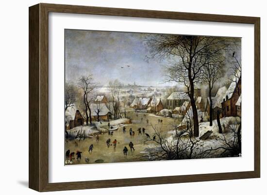 Winter Landscape with a Bird Trap, Ca. 1601-Pieter Brueghel the Younger-Framed Giclee Print