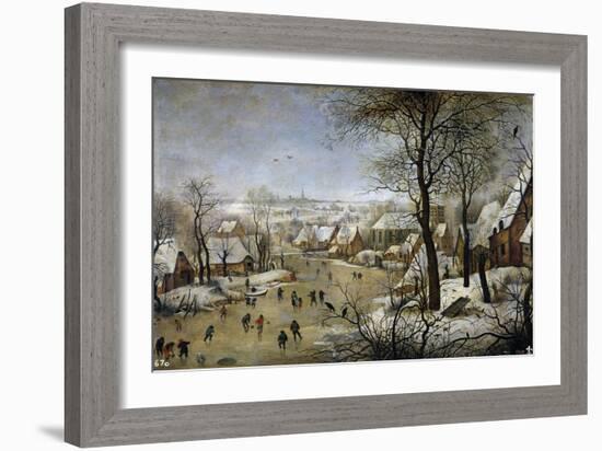 Winter Landscape with a Bird Trap, Ca 1601-Pieter Brueghel the Younger-Framed Giclee Print