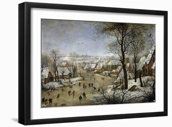 Winter Landscape with a Bird Trap, Ca 1601-Pieter Brueghel the Younger-Framed Giclee Print