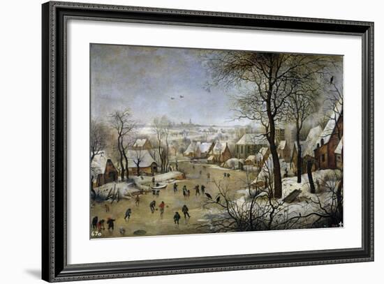 Winter Landscape with a Bird Trap, Ca 1601-Pieter Brueghel the Younger-Framed Giclee Print