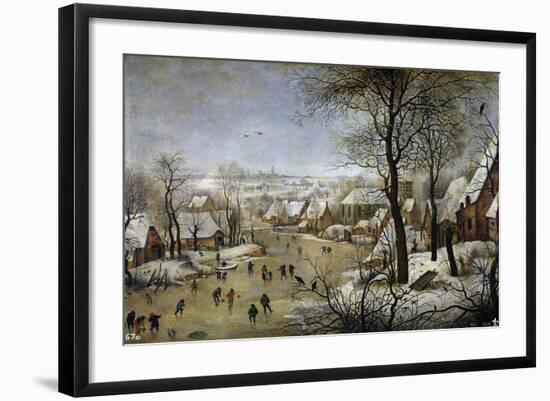 Winter Landscape with a Bird Trap, Ca 1601-Pieter Brueghel the Younger-Framed Giclee Print