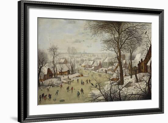 Winter Landscape with a Bird Trap-Pieter Brueghel the Younger-Framed Premium Giclee Print