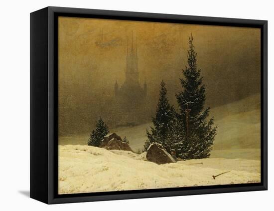 Winter Landscape with a Church-Caspar David Friedrich-Framed Premier Image Canvas