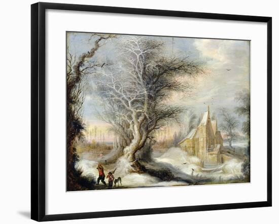 Winter Landscape with a Woodcutter-Gysbrecht Lytens-Framed Giclee Print