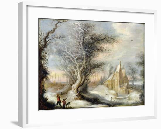 Winter Landscape with a Woodcutter-Gysbrecht Lytens-Framed Giclee Print