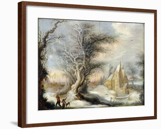 Winter Landscape with a Woodcutter-Gysbrecht Lytens-Framed Giclee Print