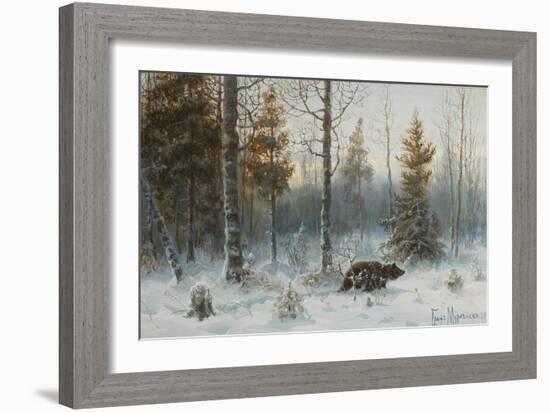 Winter Landscape with Bear, 1907-Count Vladimir Leonidovich Muravyov-Framed Giclee Print