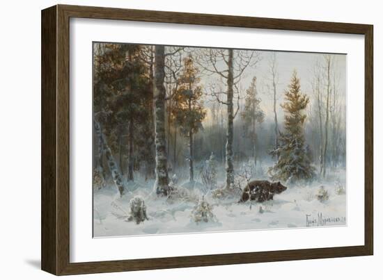 Winter Landscape with Bear, 1907-Count Vladimir Leonidovich Muravyov-Framed Giclee Print