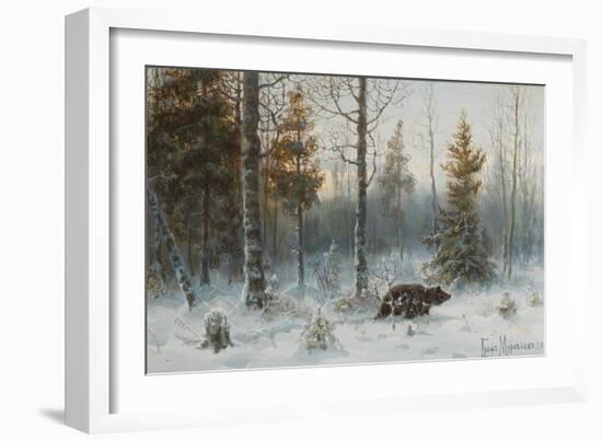 Winter Landscape with Bear, 1907-Count Vladimir Leonidovich Muravyov-Framed Giclee Print