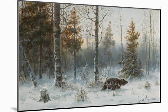 Winter Landscape with Bear, 1907-Count Vladimir Leonidovich Muravyov-Mounted Giclee Print