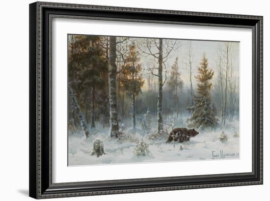 Winter Landscape with Bear, 1907-Count Vladimir Leonidovich Muravyov-Framed Giclee Print