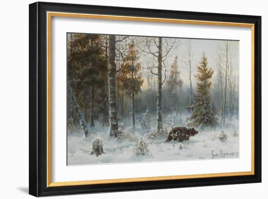 Winter Landscape with Bear, 1907-Count Vladimir Leonidovich Muravyov-Framed Giclee Print