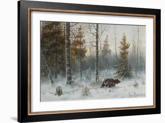 Winter Landscape with Bear, 1907-Count Vladimir Leonidovich Muravyov-Framed Premium Giclee Print