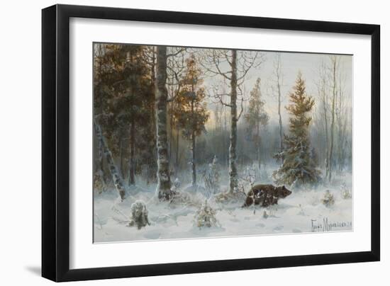 Winter Landscape with Bear, 1907-Count Vladimir Leonidovich Muravyov-Framed Premium Giclee Print