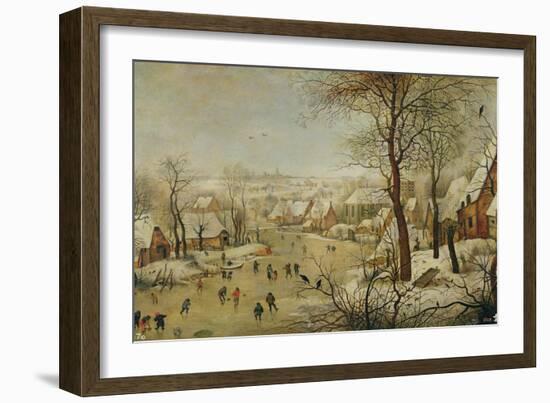 Winter Landscape with Bird Trap-Pieter Brueghel the Younger-Framed Giclee Print