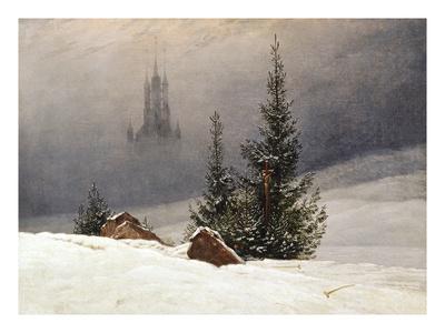 Winter Landscape With Church 1811 Giclee Print Caspar David Friedrich Art Com