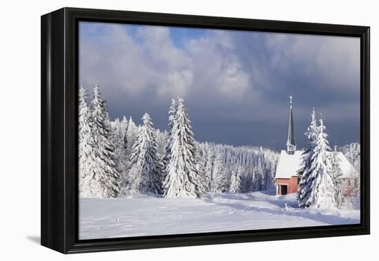 Winter Landscape with Church, Kandel Mountain, Black Forest, Baden-Wurttemberg, Germany, Europe-Markus Lange-Framed Premier Image Canvas