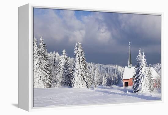 Winter Landscape with Church, Kandel Mountain, Black Forest, Baden-Wurttemberg, Germany, Europe-Markus Lange-Framed Premier Image Canvas