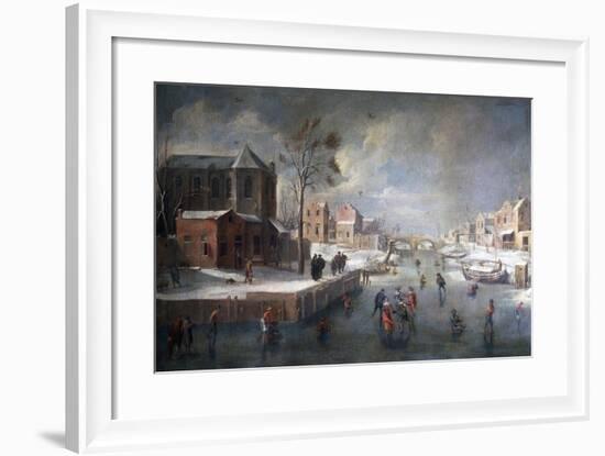 Winter Landscape with Church-Jan Wildens-Framed Giclee Print