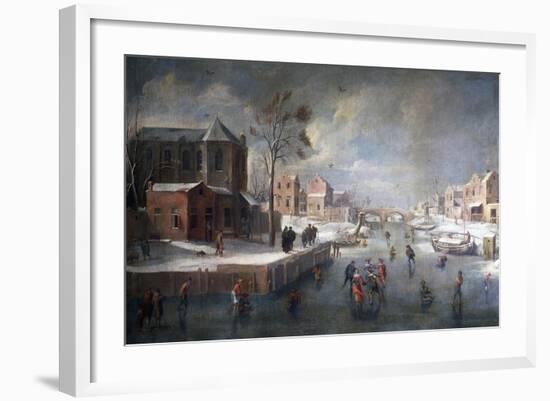 Winter Landscape with Church-Jan Wildens-Framed Giclee Print