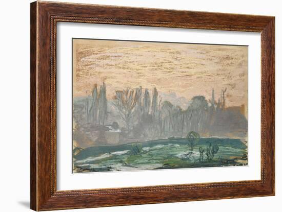 Winter Landscape with Evening Sky-Claude Monet-Framed Giclee Print