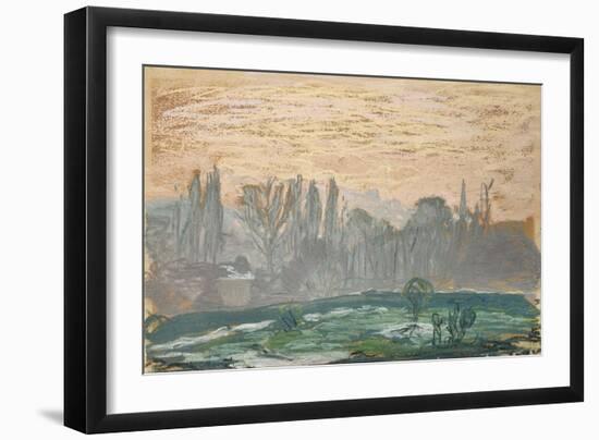 Winter Landscape with Evening Sky-Claude Monet-Framed Giclee Print