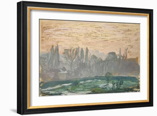 Winter Landscape with Evening Sky-Claude Monet-Framed Giclee Print