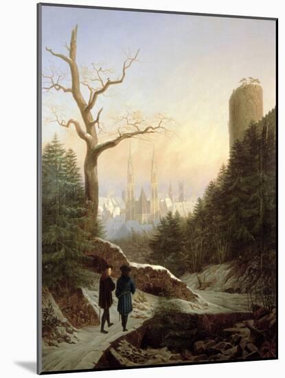 Winter Landscape with Gothic Church, 1821-Carl Wilhelm Goetzloff-Mounted Giclee Print