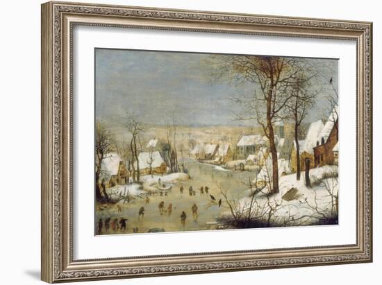 Winter Landscape with Ice-Skaters, after 1565-Pieter Claesz-Framed Giclee Print