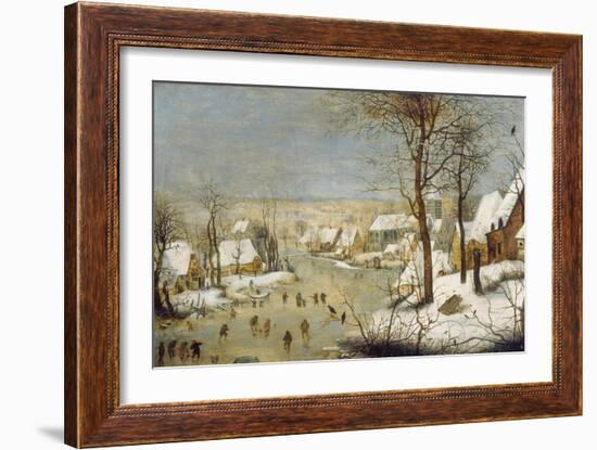 Winter Landscape with Ice-Skaters, after 1565-Pieter Claesz-Framed Giclee Print