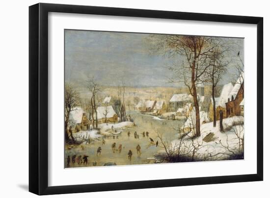 Winter Landscape with Ice-Skaters, after 1565-Pieter Claesz-Framed Giclee Print