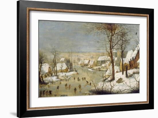 Winter Landscape with Ice-Skaters, after 1565-Pieter Claesz-Framed Giclee Print