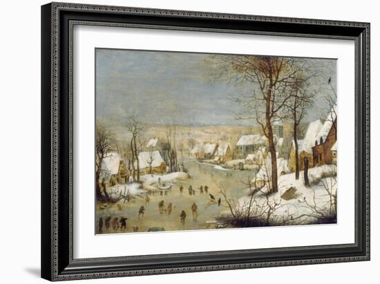 Winter Landscape with Ice-Skaters, after 1565-Pieter Claesz-Framed Giclee Print