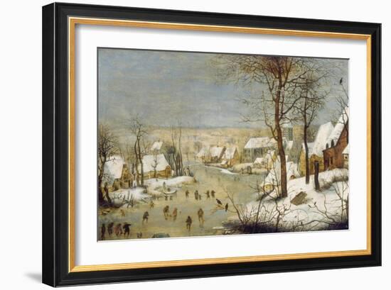 Winter Landscape with Ice-Skaters, after 1565-Pieter Claesz-Framed Giclee Print