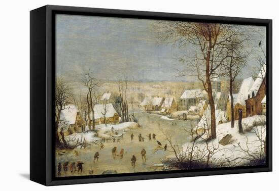 Winter Landscape with Ice-Skaters, after 1565-Pieter Claesz-Framed Premier Image Canvas