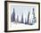 Winter Landscape with Silhouettes of Trees and Firs-Milovelen-Framed Art Print