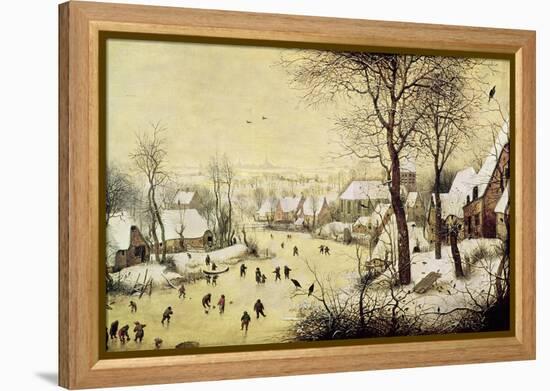 Winter Landscape with Skaters and a Bird Trap, 1565-Pieter Bruegel the Elder-Framed Premier Image Canvas