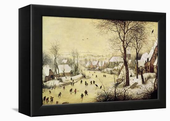 Winter Landscape with Skaters and a Bird Trap, 1565-Pieter Bruegel the Elder-Framed Premier Image Canvas