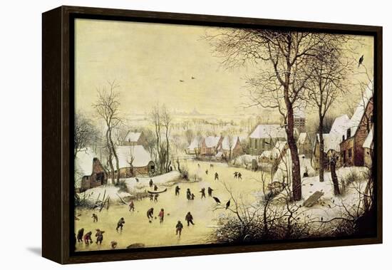 Winter Landscape with Skaters and a Bird Trap, 1565-Pieter Bruegel the Elder-Framed Premier Image Canvas
