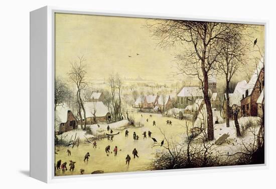 Winter Landscape with Skaters and a Bird Trap, 1565-Pieter Bruegel the Elder-Framed Premier Image Canvas