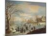 Winter Landscape with Skaters-Balthasar Beschey-Mounted Giclee Print