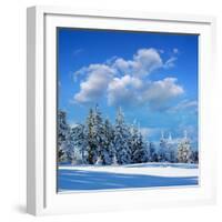 Winter Landscape with Snow in Mountains Carpathians, Ukraine-Kotenko-Framed Photographic Print
