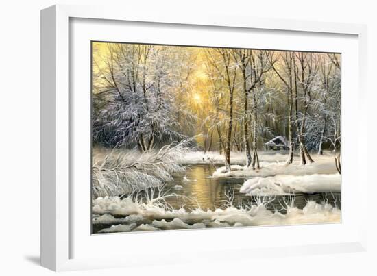 Winter Landscape With The Wood River-balaikin2009-Framed Premium Giclee Print