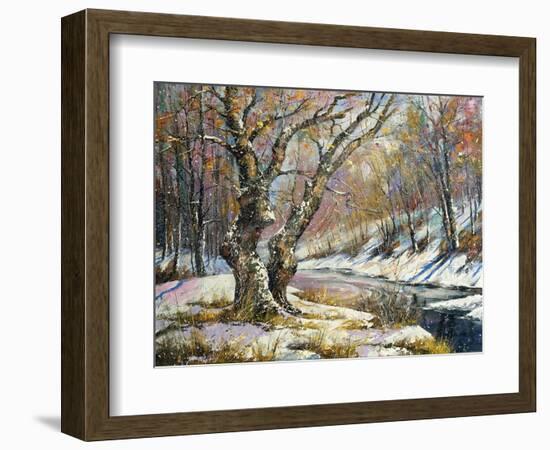 Winter Landscape With Wood And The River-balaikin2009-Framed Premium Giclee Print