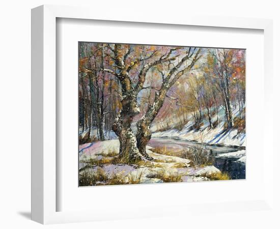 Winter Landscape With Wood And The River-balaikin2009-Framed Premium Giclee Print