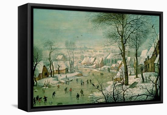 Winter Landscape-Pieter Brueghel the Younger-Framed Premier Image Canvas