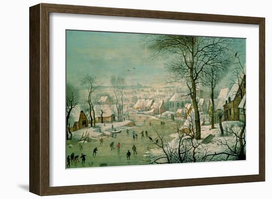 Winter Landscape-Pieter Brueghel the Younger-Framed Giclee Print