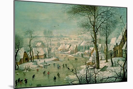 Winter Landscape-Pieter Brueghel the Younger-Mounted Giclee Print