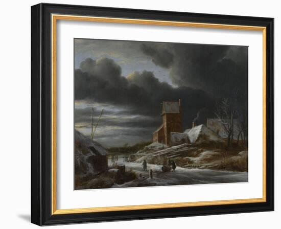 Winter Landscape-Jacob Isaacksz Van Ruisdael-Framed Art Print